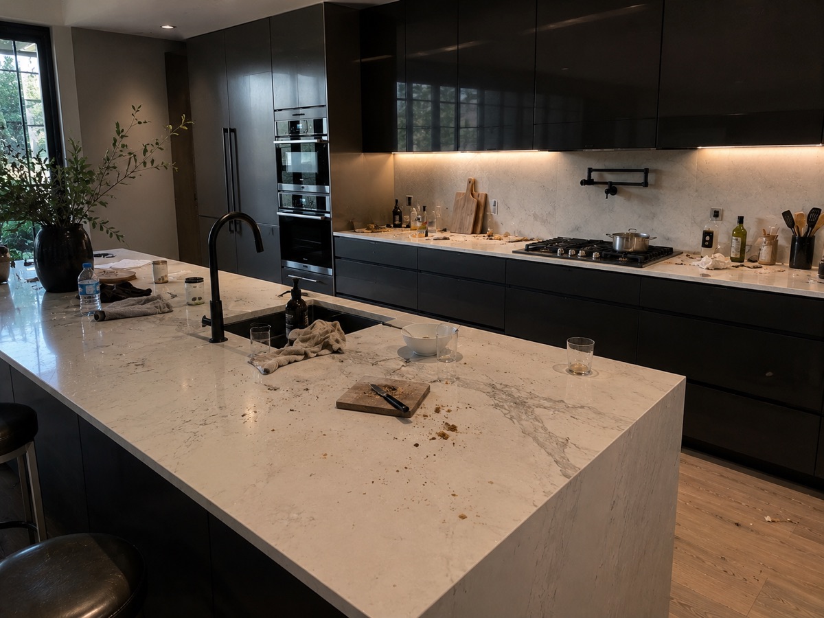 Kitchen before cleaning