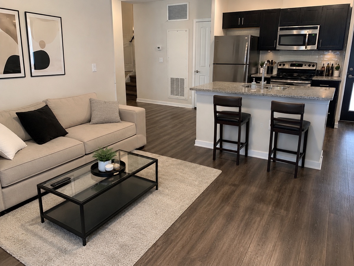 Living room after a Houston City clean