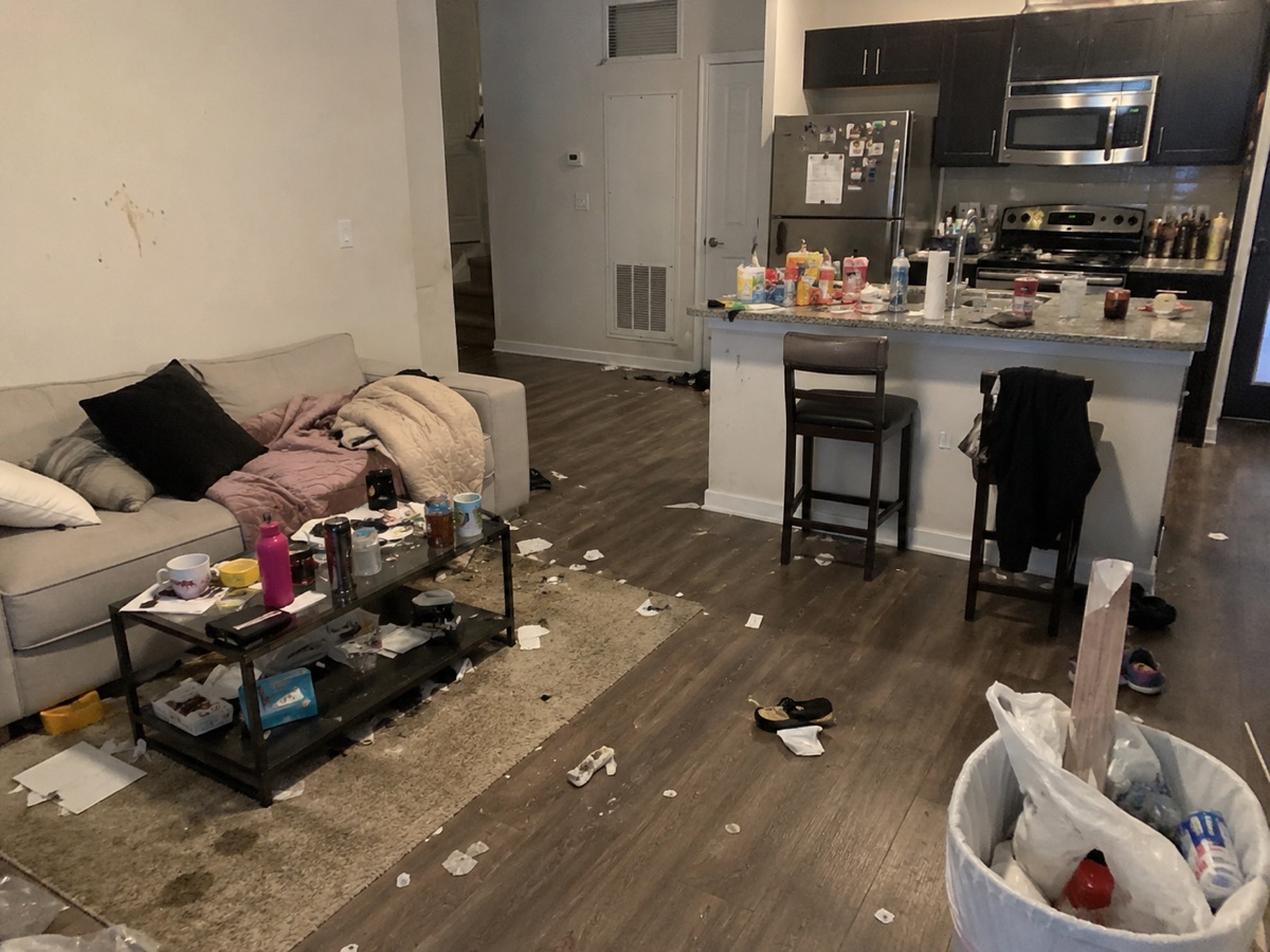 Living room before cleaning